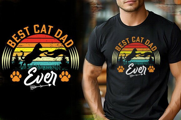 Best Cat Dad Ever Tshirt Design