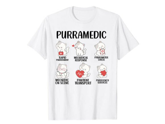 Cute Cat Lover Paramedic T-Shirt