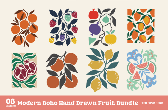 Modern Boho Hand Drawn Fruit Bundle Review