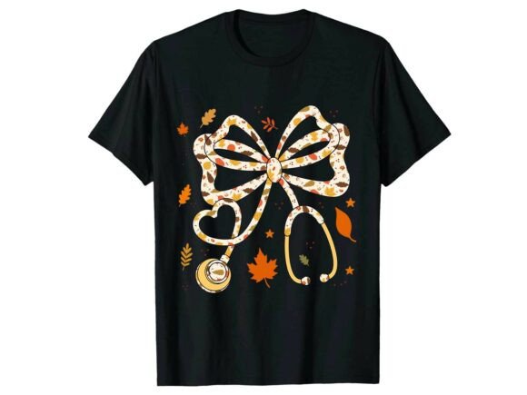 Nurse Stethoscope Bow Fall T-Shirt Review