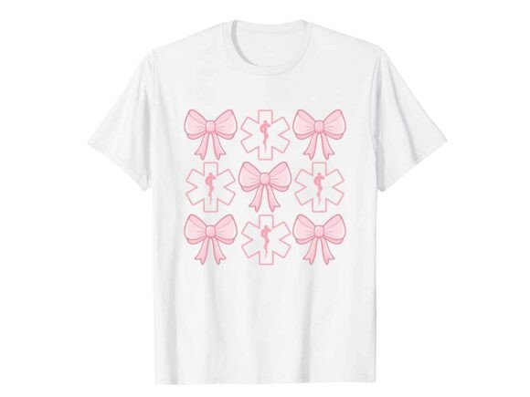 Pink Bow EMS Paramedic T-Shirt