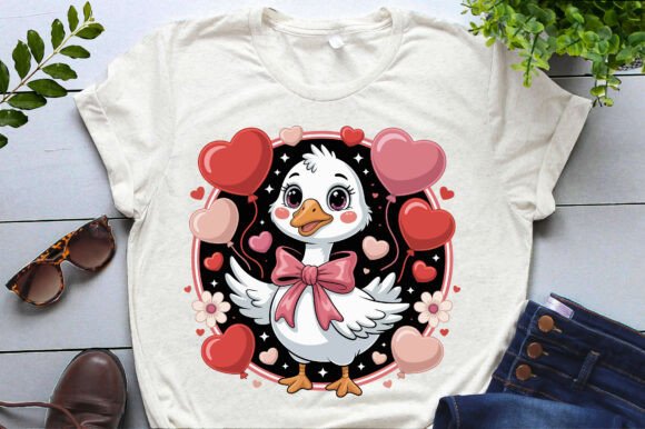 Preppy Lovely Cute Goose Valentine s Day