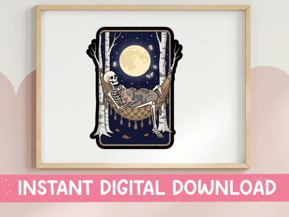 Skeleton in Hammock with Dog Moonlit Embroidery Review
