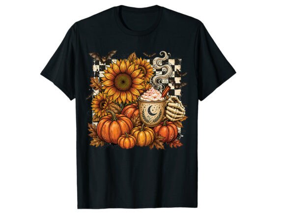 Spooky Sunflower Pumpkin Fall T-Shirt