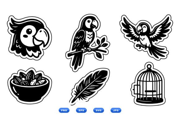 Tropical Parrot Sticker Set Embroidery Review